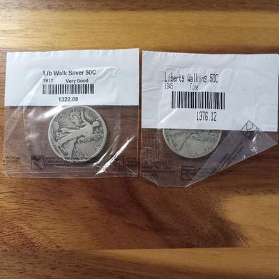 2 Walking Liberty Halves