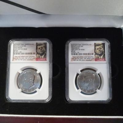 2014 D and P sp67 Kennedy half dollars