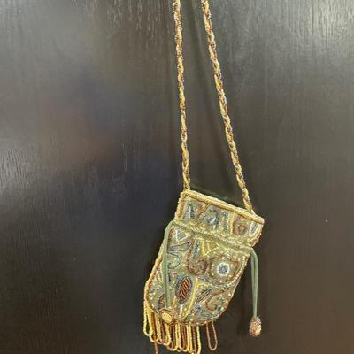 2 vintage beaded hand bag & pouch