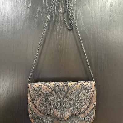 2 vintage beaded hand bag & pouch