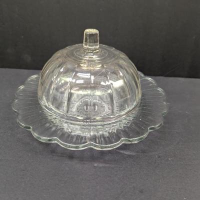 Sale Photo Thumbnail #1502: Glass Atlas Hazel Style Butter dish