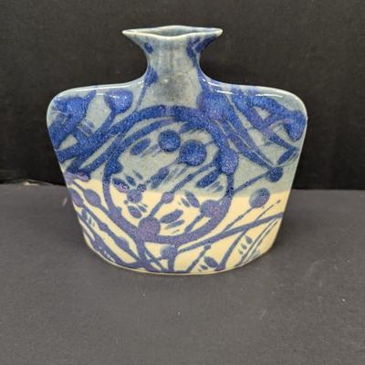 Sale Photo Thumbnail #1515: Earth & Sky Pottery Porcelain Vase R & B Signed Bloom