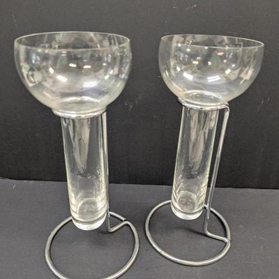 Sale Photo Thumbnail #1523: Rosenthal Double Glass Candlestick Holder S