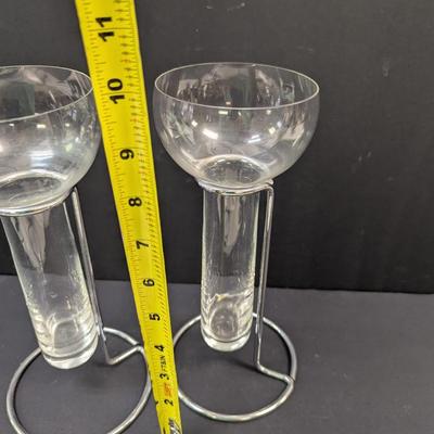 Sale Photo Thumbnail #1525: Rosenthal Double Glass Candlestick Holder S