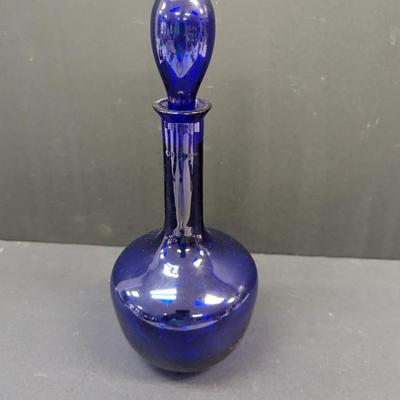 Sale Photo Thumbnail #75: Cobalt Blue Glass Decanter