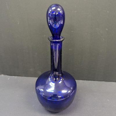 Sale Photo Thumbnail #76: Cobalt Blue Glass Decanter