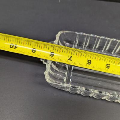 Sale Photo Thumbnail #1529: MCM Art Deco Celery Dish Clear Glass Anchor Hocking