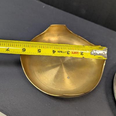 Sale Photo Thumbnail #1544: Sterling Silver Wine Salver With Etched Glass Center & Brass Plant Stand