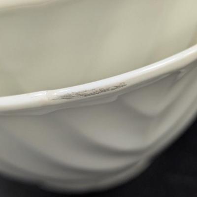 Sale Photo Thumbnail #1569: Belleek Style White Glazed Bowls - Porcelain Chopstick Holders