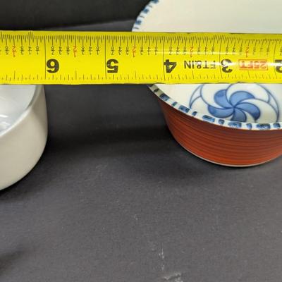 Sale Photo Thumbnail #1562: Belleek Style White Glazed Bowls - Porcelain Chopstick Holders