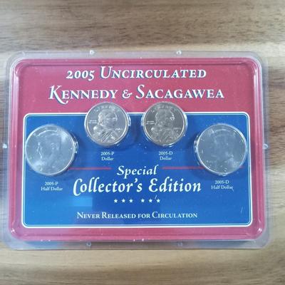 7 sets uncirculated kennedy and sacagawea coins sets