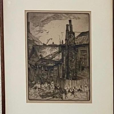 William Wilke Etching Old House Telegraph Hill
