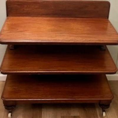 Antique Victorian Era Mahogany Three Tier Dumbwaiter