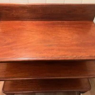 Antique Victorian Era Mahogany Three Tier Dumbwaiter