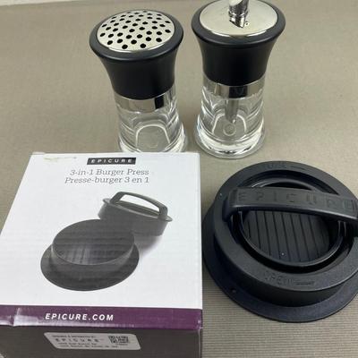 New Epicure 3-in-1 Burger Press and more
