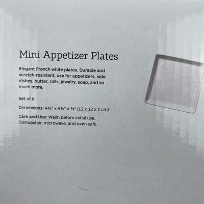 Set of 6 White China Mini Appetizer Plates