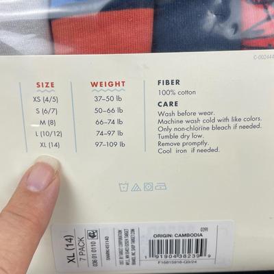 New Boy’s 7 Pairs Size XL Boxer Briefs
