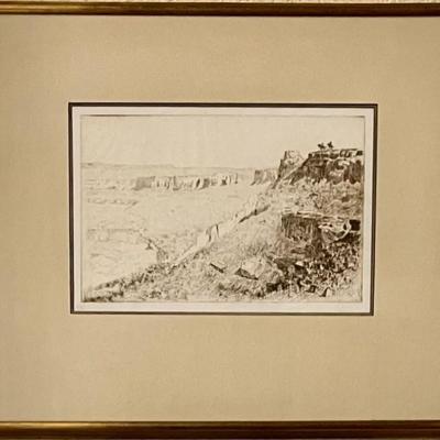 Etching By Edward Borein "Wild Horse Hunters"