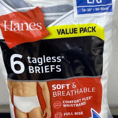 Men’s Hane’s Size Large 6 Pair of Briefs