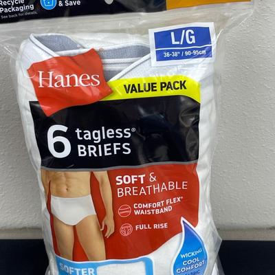 Men’s Hane’s Size Large 6 Pair of Briefs
