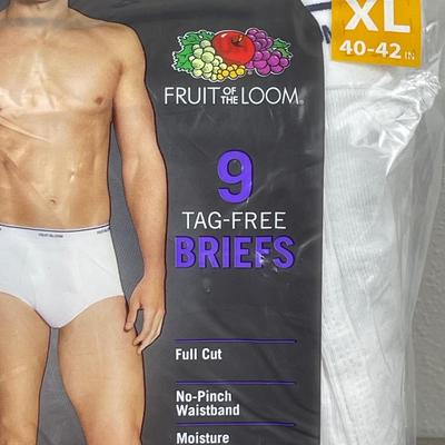 Men’s Fruit of the Loom Briefs Size XL 9 Pairs