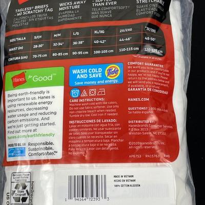 Men’s Hanes XL Briefs 6 Pair