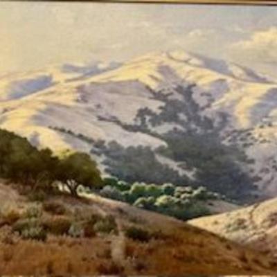 Original Oil Painting By California Artist Louis Edward Rea "Alta Loma, Marin County 1924"