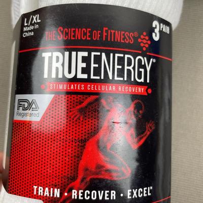 True Energy Sock White Crew L/XL