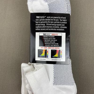 True Energy White Lo-cut Socks 3 Pair L/XL