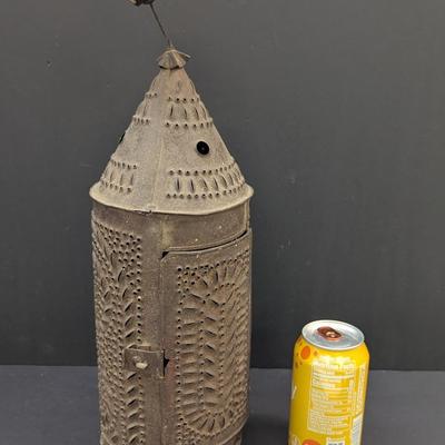 Sale Photo Thumbnail #2457: Antique Punched Tin Lantern
