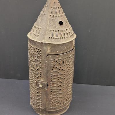 Sale Photo Thumbnail #2455: Antique Punched Tin Lantern