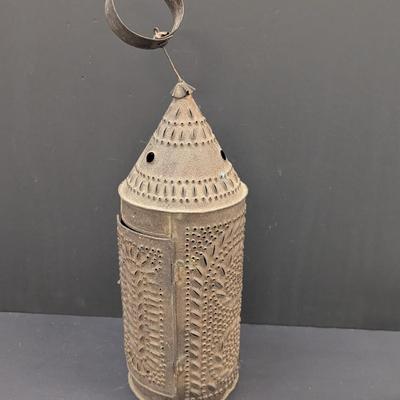 Sale Photo Thumbnail #2454: Antique Punched Tin Lantern