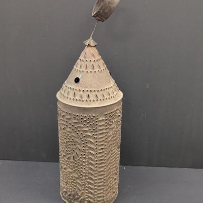Sale Photo Thumbnail #2453: Antique Punched Tin Lantern