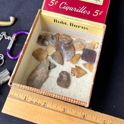 Lot 205 Cigar box of goodies