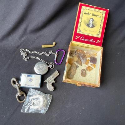 Lot 205 Cigar box of goodies