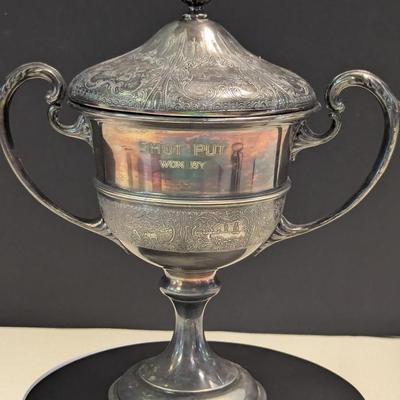 Sale Photo Thumbnail #1740: Nickel Silver 2253 The Meadow Brook Club 1923 Shot Put Trophy