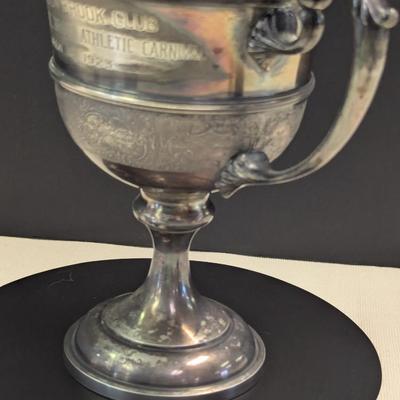 Sale Photo Thumbnail #1745: Nickel Silver 2253 The Meadow Brook Club 1923 Shot Put Trophy