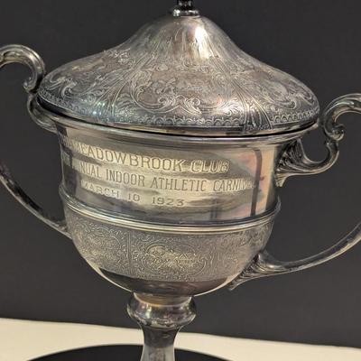 Sale Photo Thumbnail #1744: Nickel Silver 2253 The Meadow Brook Club 1923 Shot Put Trophy