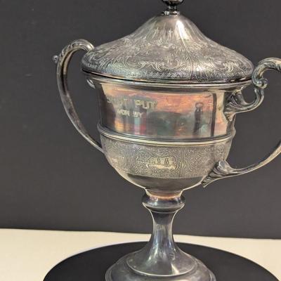 Sale Photo Thumbnail #1741: Nickel Silver 2253 The Meadow Brook Club 1923 Shot Put Trophy