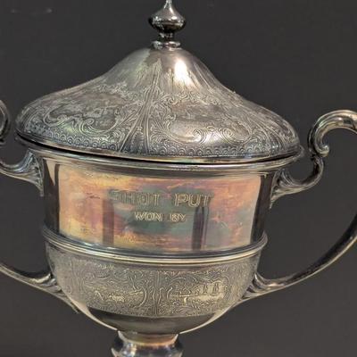 Sale Photo Thumbnail #1747: Nickel Silver 2253 The Meadow Brook Club 1923 Shot Put Trophy