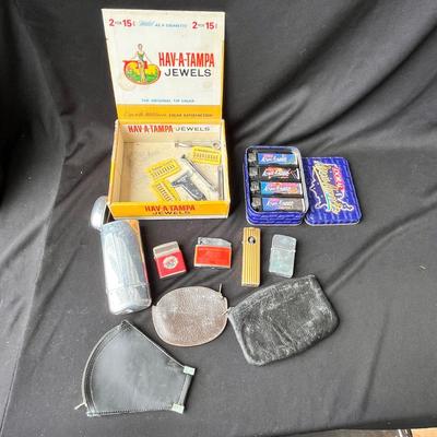 Lot 212 Cigar box of smoking items