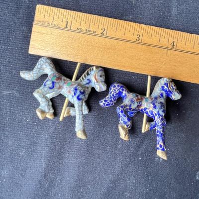 Lot 213 Chinese card case & cloissone horses
