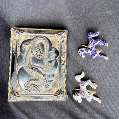 Lot 213 Chinese card case & cloissone horses