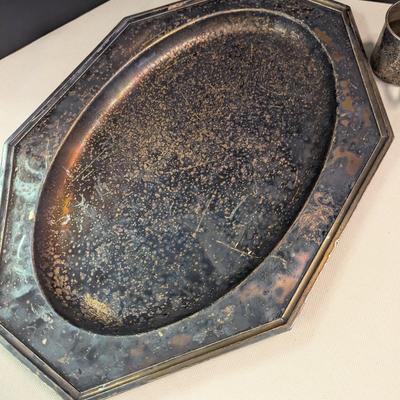 Sale Photo Thumbnail #3041: Gorham EP Y16 18 In Platter & WM Rogers & Son 1942 Platter