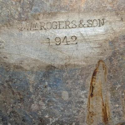 Sale Photo Thumbnail #3046: Gorham EP Y16 18 In Platter & WM Rogers & Son 1942 Platter