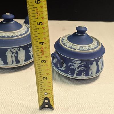 Sale Photo Thumbnail #460: Wedgwood Jasperware Teapot With Creamer & Sugar Bowl
