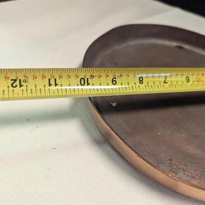 Sale Photo Thumbnail #1875: Hand-wrought Copper Pan With Riveted Handle