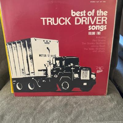 Sale Photo Thumbnail #225: "Best of the Truck Driver Songs - Volume Two". 
Here is information about the album:
Album Title: Best of the Truck Driver Songs - Volume Two.
Label: Starday Records, with the catalog number SLP 477 498.
Featured Artists: The album features artists known 
