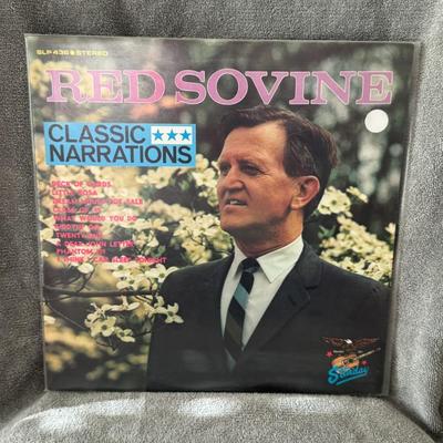 Sale Photo Thumbnail #271: "Red Sovine: Classic Narrations", a vinyl LP featuring the American country music singer and songwriter, Red Sovine. 
Key details about the album and artist:
Artist: Woodrow Wilson "Red" Sovine (1917–1980), known for his narrative-style country songs, p