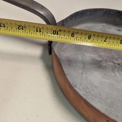Sale Photo Thumbnail #1883: Hand-wrought Copper Pan With Riveted Handle